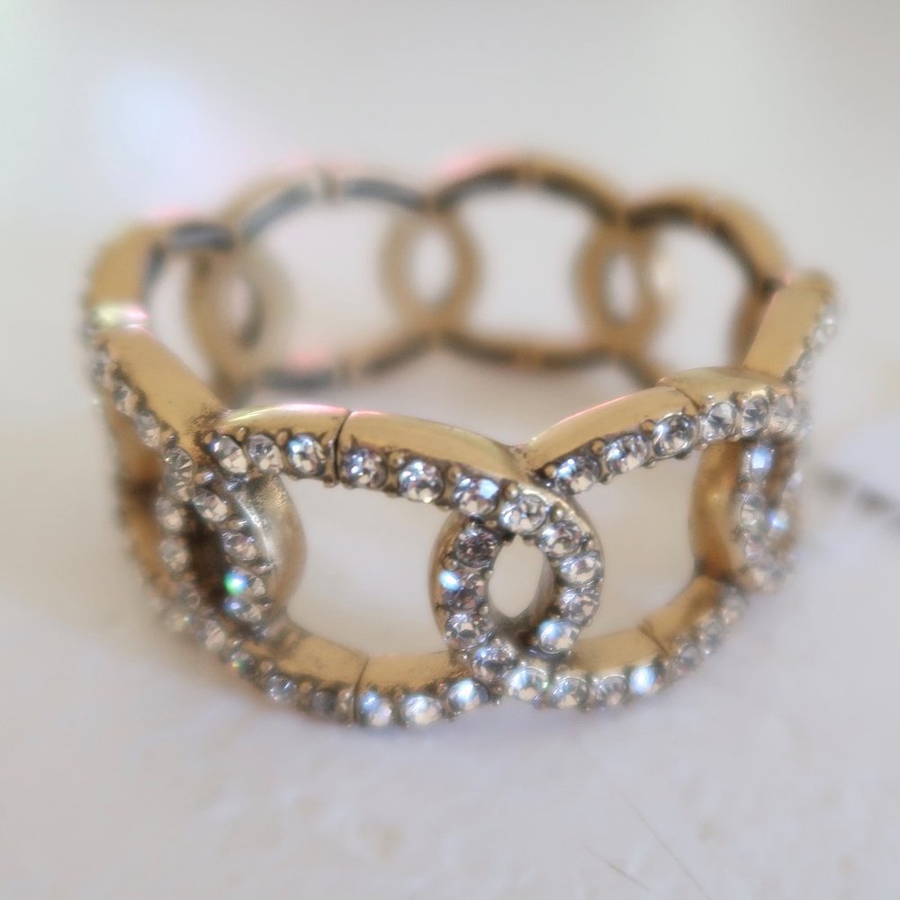 J CREW oval crystal link stretch bracelet